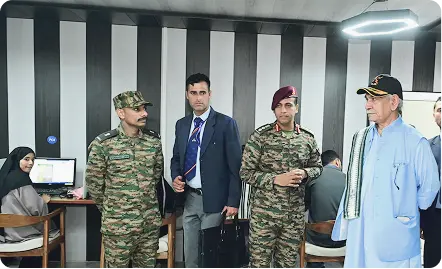 Indian Army officers and REACHA partners visiting a skill development centre